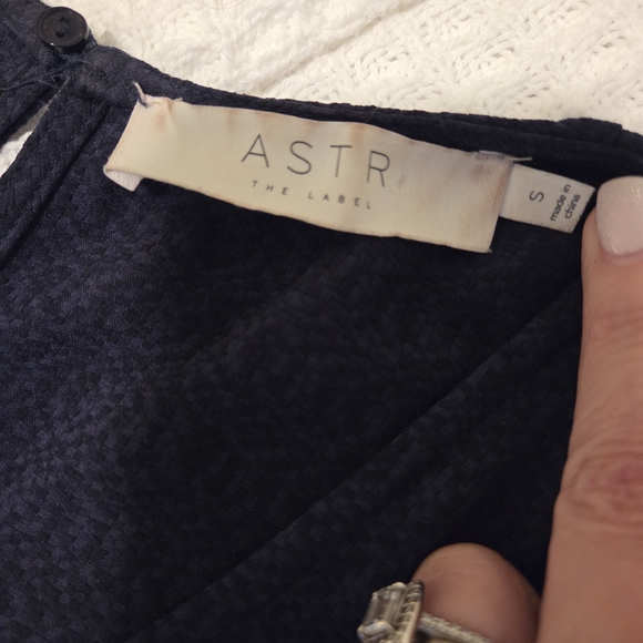 Astr Navy Blue Tied Waist Jumpsuit - Picture 5 of 6